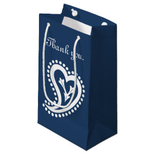 Sacola Para Presentes Pequena Doce Paisley Hearts in Marinho Gift Bag