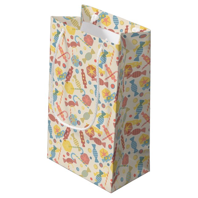 Sacola Para Presentes Pequena Doces e teste padrão dos doces (Verso inclinado)