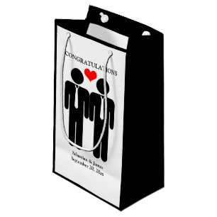Sacola Para Presentes Pequena Dois Grupos No Gravatas Casamento Personalizáveis