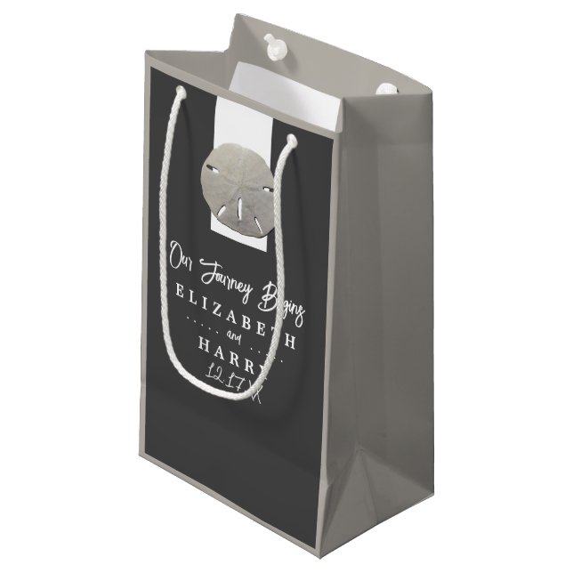 Sacola Para Presentes Pequena Dólar de Areia Solitária - Cinza de carvão - Casam (Frente inclinada)