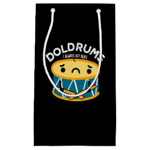 Sacola Para Presentes Pequena Doldrums Funny Sad Drummer Drum Pun Dark BG