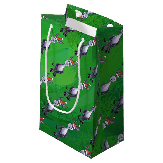 Sacola Para Presentes Pequena Donkey Christmas (Frente inclinada)