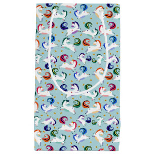 Sacola Para Presentes Pequena Dourada Magistratura do Arco-Íris Unicórnio