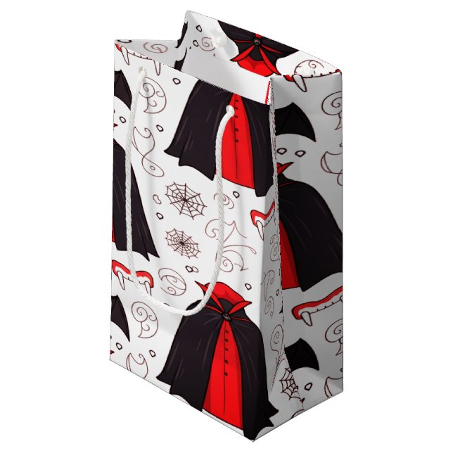 Sacola Para Presentes Pequena Drácula Mínima Spooky Para O Halloween (Frente inclinada)