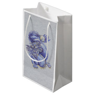 Sacola Para Presentes Pequena Dragão Azul