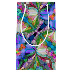 Sacola Para Presentes Pequena Dragonfly Garden Abstrato Floral