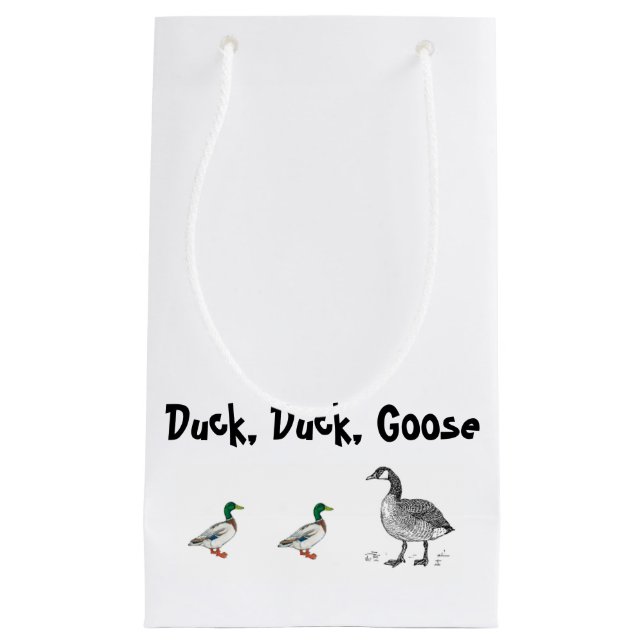 Sacola Para Presentes Pequena Duck Duck Goose Crianças Engraçadas Jogo Cartograf (Frente)