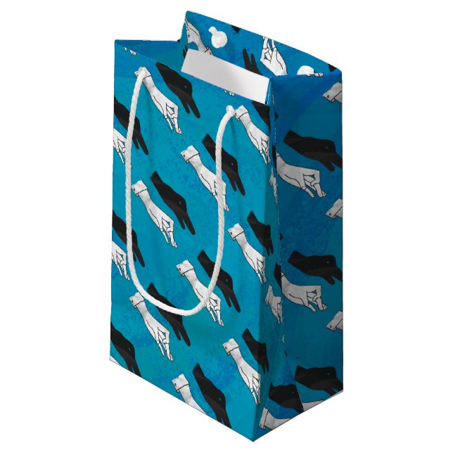 Sacola Para Presentes Pequena Duque Sombra no Azul (Frente inclinada)