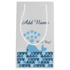 Sacola Para Presentes Pequena É um menino! Baleia branca