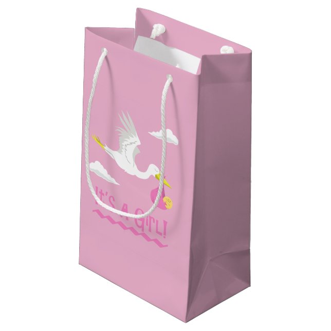 Sacola Para Presentes Pequena É uma garota! (Verso inclinado)