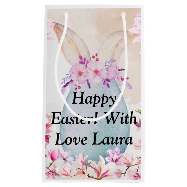 Sacola Para Presentes Pequena Easter egg blue (Frente)