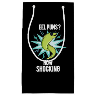 Sacola Para Presentes Pequena Eel Puns Que Chocante Animal Engraçado Pun Dark BG