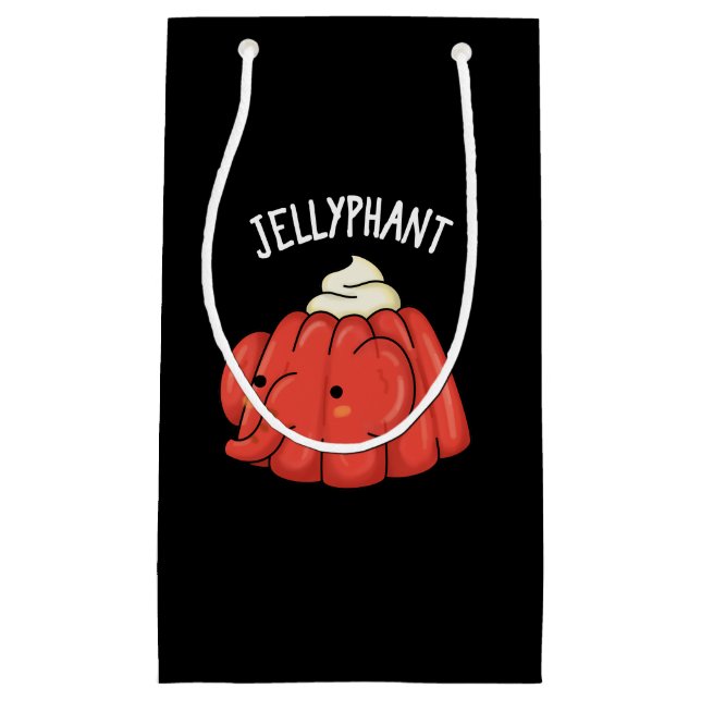 Sacola Para Presentes Pequena Elefante Engraçado Jelly Pun Dark BG (Frente)