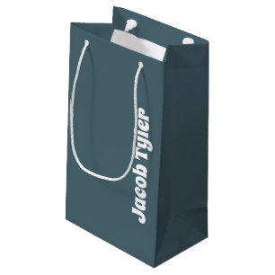 Sacola Para Presentes Pequena Elegância Mudada - Pequeno Slate Blue Name Gift Ba