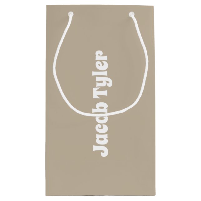 Sacola Para Presentes Pequena Elegância sem som - Saco do presente do nome do ca (Verso)