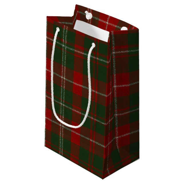 Sacola Para Presentes Pequena Elegant Christmas Plaid (Frente inclinada)