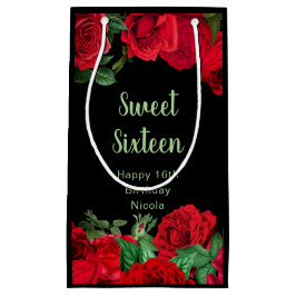 Sacola Para Presentes Pequena Elegant Red Roses Flowers Sweet Sixteen