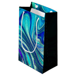 Sacola Para Presentes Pequena Elegante Aquamarine Paua Rainbow Shell Inspirado