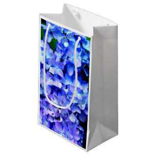 Sacola Para Presentes Pequena Elegante azul-púrpura magenta hidrangea floral