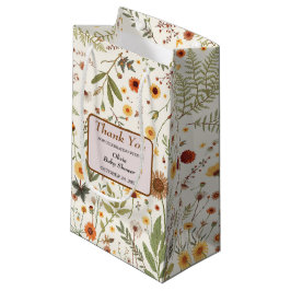 Sacola Para Presentes Pequena Elegante Chá de fraldas Floral Obrigado Bag