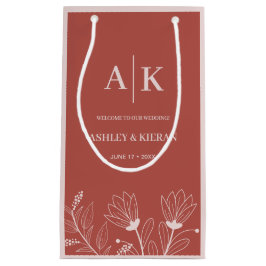 Sacola Para Presentes Pequena Elegante Floral Boho Wedding Welcome