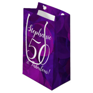 Sacola Para Presentes Pequena Elegante Purple 50 e Festa de aniversário fabulos