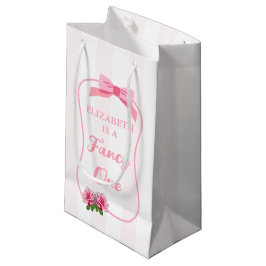 Sacola Para Presentes Pequena Elegante Um Laço Floral 1º Aniversário