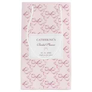 Sacola Para Presentes Pequena Elegante Vintage Girly Preppy Toile - Arcos cor-de
