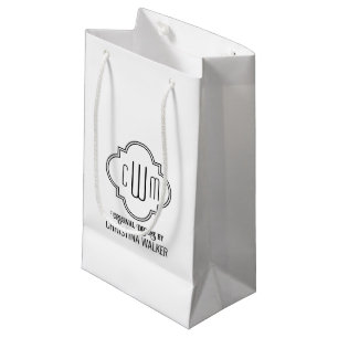 Sacola Para Presentes Pequena Embalagem Empresarial Inicial Quatrefoil Marroquin