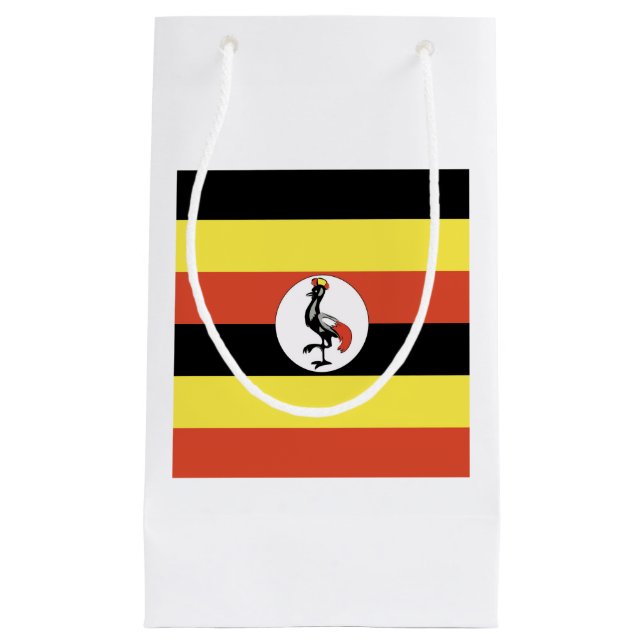 Sacola Para Presentes Pequena Emblema de Bandeira de Uganda (Frente)