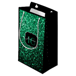 Sacola Para Presentes Pequena Emerald Green faux glitter sparkles Sweet 16
