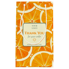 Sacola Para Presentes Pequena Empresas de Citrus personalizáveis Obrigado