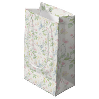 Sacola Para Presentes Pequena Encantadora Primavera Pássaro e Floral