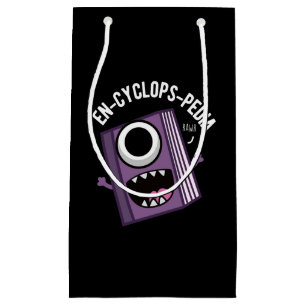 Sacola Para Presentes Pequena Enciclopédia Enciclopédia Engraçada Pun Dark BG