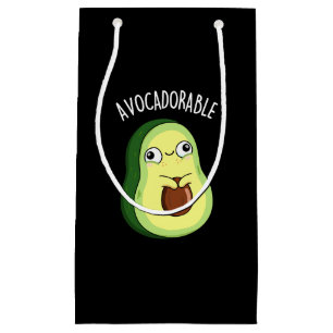 Sacola Para Presentes Pequena Engraçado Adorável Avocado Pun Dark BG