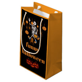 Sacola Para Presentes Pequena Engraçado Skeleton Halloween