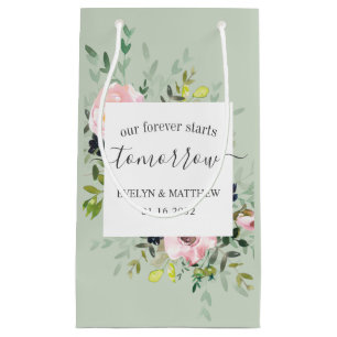 Sacola Para Presentes Pequena Ensaio Sage Floral Forever Começa Amanhã