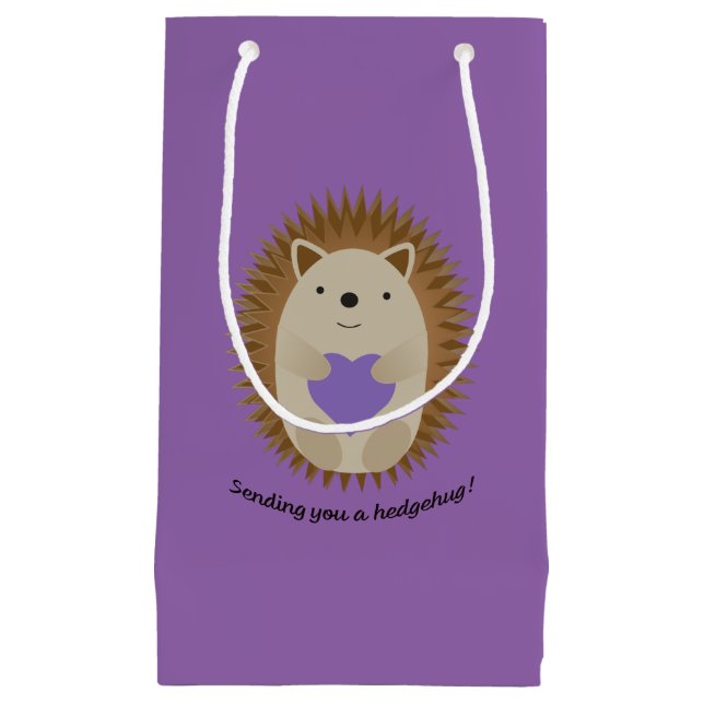 Sacola Para Presentes Pequena Enviando-lhe um Hedgehog Hedgehug (Frente)