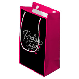 Sacola Para Presentes Pequena Equipe Black Pink Rodeo Cowgirl Despedida de Solte