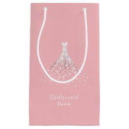 Sacola Para Presentes Pequena Equipe Elegante de Diamond Dress Rosa