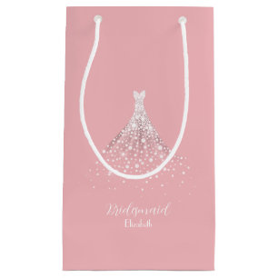 Sacola Para Presentes Pequena Equipe Elegante de Diamond Dress Rosa