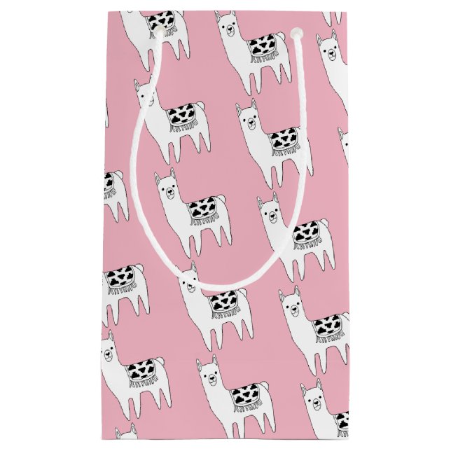 Sacola Para Presentes Pequena Esboço moderno na moda do lama (Frente)