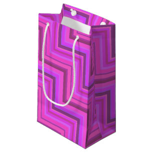 Sacola Para Presentes Pequena Escada de faixas cor-de-rosa