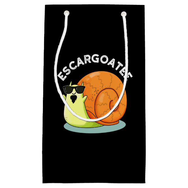 Sacola Para Presentes Pequena Escargoatee Funny Snail Escargot Pun Dark BG (Frente)
