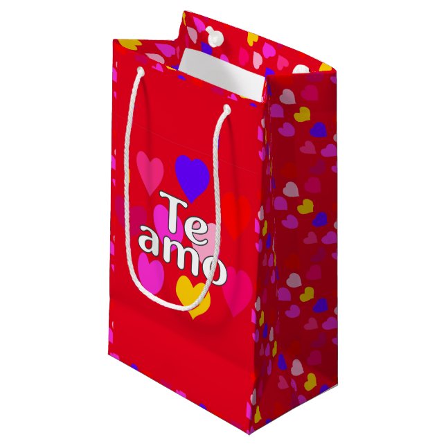 Sacola Para Presentes Pequena Espanhol - Eu te amo (Frente inclinada)