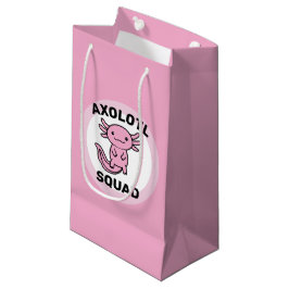 Sacola Para Presentes Pequena Esquadrão de Axolote fofo engraçado personalizável