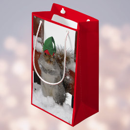 Sacola Para Presentes Pequena Esquilo de Jaunty com a bolsa de Natal Elf