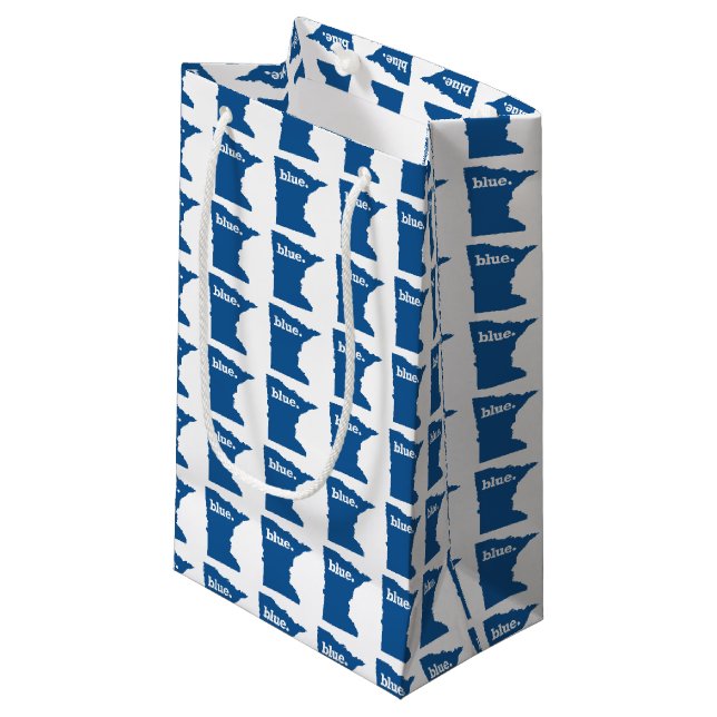 SACOLA PARA PRESENTES PEQUENA ESTADO AZUL MINNESOTA (Frente inclinada)