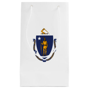 Sacola Para Presentes Pequena Estado de Massachusetts Flag Design