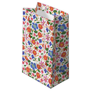 Sacola Para Presentes Pequena Estilo de Arte Folar bonito Miniimpressão Floral S